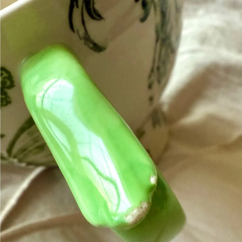 Anthropologie Menagerie Green Floral Fish Pedestal Coffee/Tea Mug - Picture 8 of 14